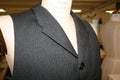 Closeup of tailored menÃ¢â¬â¢s vest on dress form